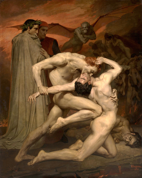 Данте и Вергилий в аду (Dante et Virgille en Enfer). William-Adolphe Bouguereau, 1850 г.
