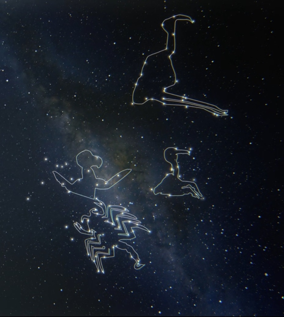 Рис. 38 Схематическое изображение астеризмов c ортостата №43 на звездном небе