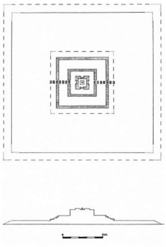 План и профиль храма Ронг Чен (конец VIII – нач. IX вв.)