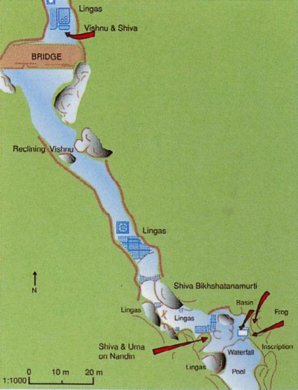 Plan of Kbal Spean monuments