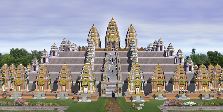 Храм Пном Бакхенг, компьютерная реконструкция