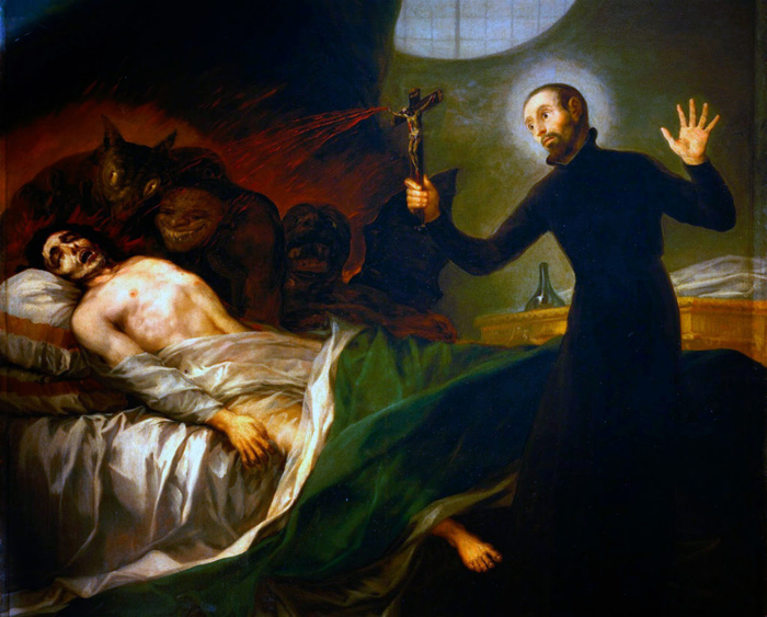 Святой Франциск Борджиа изгоняет демонов из умирающего. Francisco Jose de Goya y Lucientes, 1788 г.